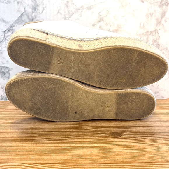 Dalson Anthropologie White Leather Espadrilles Sneakers Woven Made in Spain 10 - Picture 8 of 8